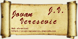 Jovan Verešević vizit kartica